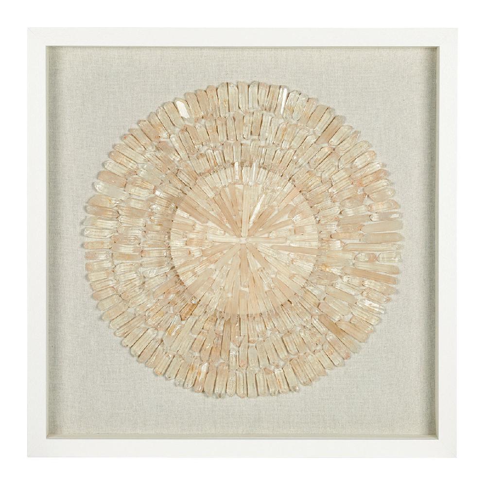 blanc d'ivoire Décoration murale ROSACE en pierre - Écru