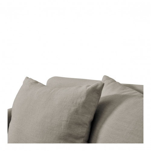 Blanc D'ivoire Fauteuil GABRIEL En Lin Mélangé - Gris Clair