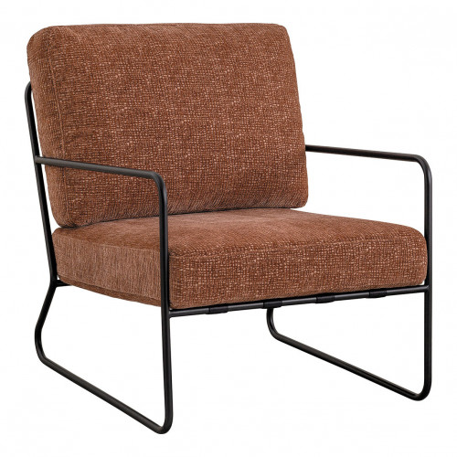 Blanc D'ivoire Fauteuil GASPARD En Tissu Jacquard De Velours Et Métal - Bois De Rose