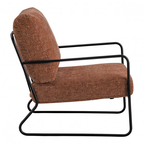 Blanc D'ivoire Fauteuil GASPARD En Tissu Jacquard De Velours Et Métal - Bois De Rose