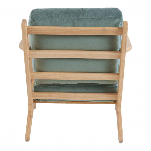 Blanc D'ivoire Fauteuil JULES En Velours - Bleu Céladon