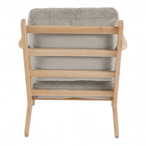 Blanc D'ivoire Fauteuil JULES En Velours - Gris Perle