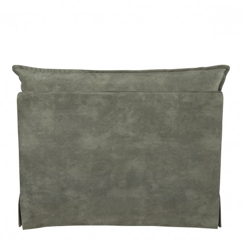 Blanc D'ivoire Fauteuil LÉO Velours Mousse Et Gris Bleu