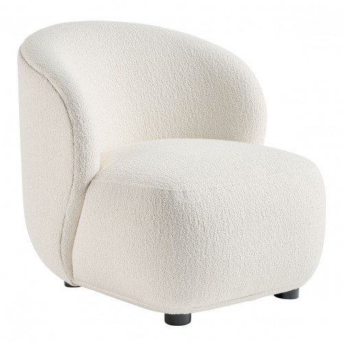 Blanc D'ivoire Fauteuil LISETTE En Bouclette - Crème - Petit Modèle