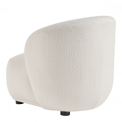 Blanc D'ivoire Fauteuil LISETTE En Bouclette - Crème - Petit Modèle