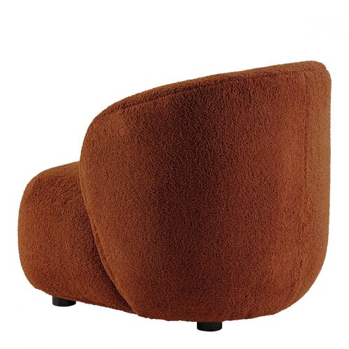 Blanc D'ivoire Fauteuil LISETTE En Bouclette - Terracotta - Petit Modèle