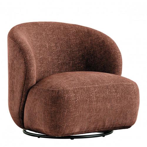 Blanc D'ivoire Fauteuil LISETTE En Tissu Jacquard De Velours - Bois De Rose