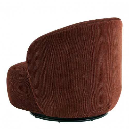 Blanc D'ivoire Fauteuil LISETTE En Velours Côtelé - Rouge Brique