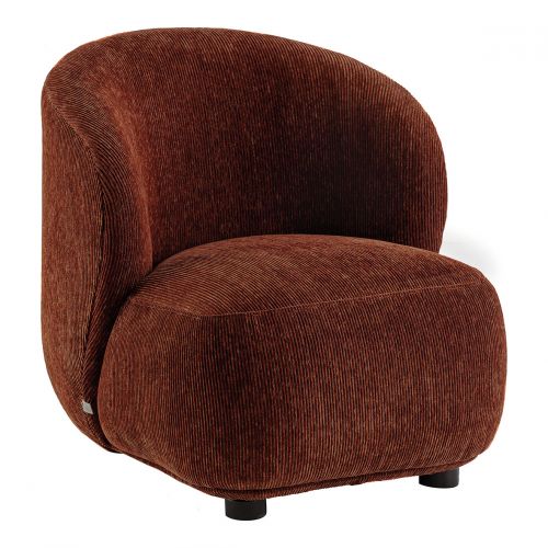 Blanc D'ivoire Fauteuil LISETTE En Velours Côtelé - Rouge Brique - Petit Modèle