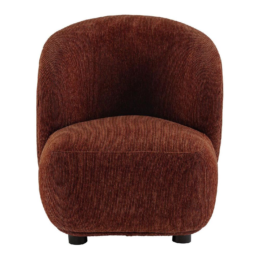blanc d'ivoire Fauteuil LISETTE en velours côtelé - Rouge brique - Petit modèle