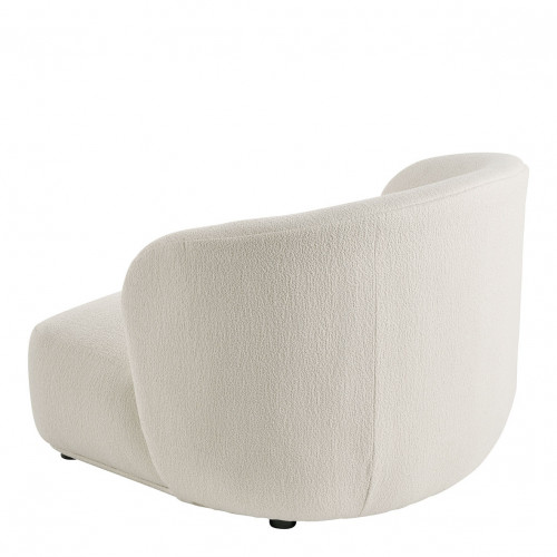 Blanc D'ivoire Fauteuil LISETTE Large En Bouclette - Crème