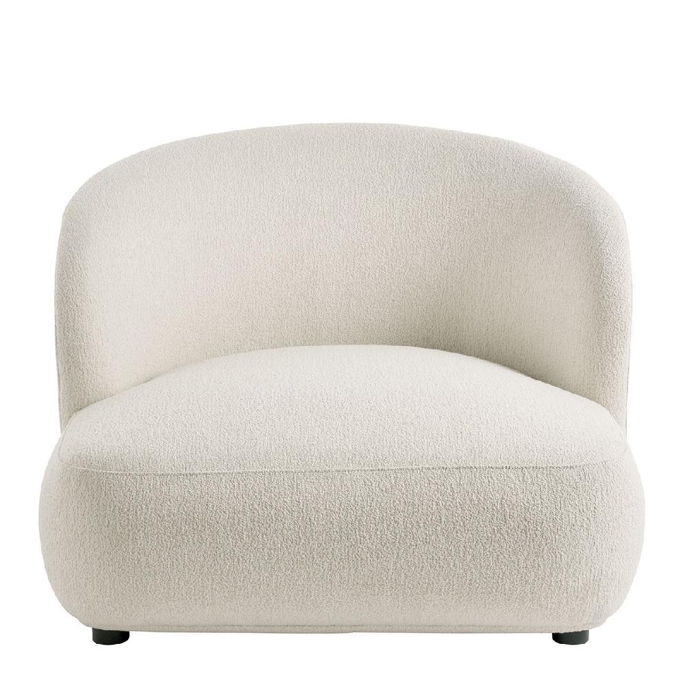 blanc d'ivoire Fauteuil LISETTE large en bouclette - Crème