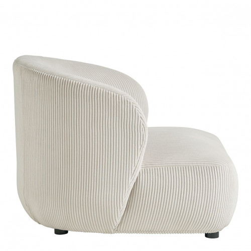 Blanc D'ivoire Fauteuil LISETTE Large En Velours Côtelé - Crème