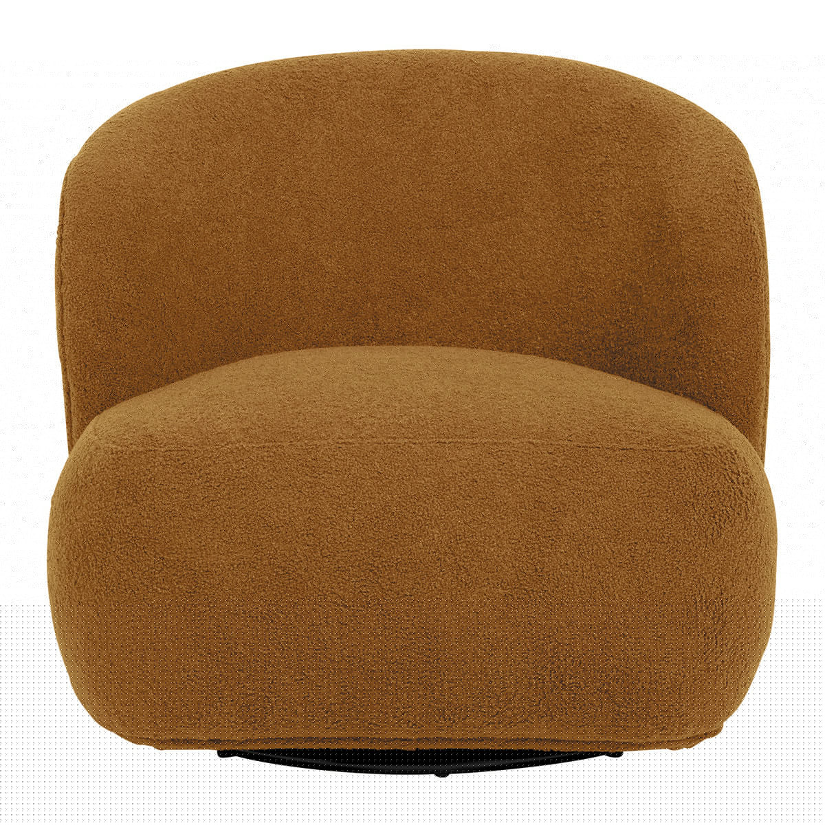 blanc d'ivoire Fauteuil tournant LISETTE en bouclette - Curry