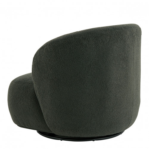 Blanc D'ivoire Fauteuil Tournant LISETTE En Bouclette - Kaki