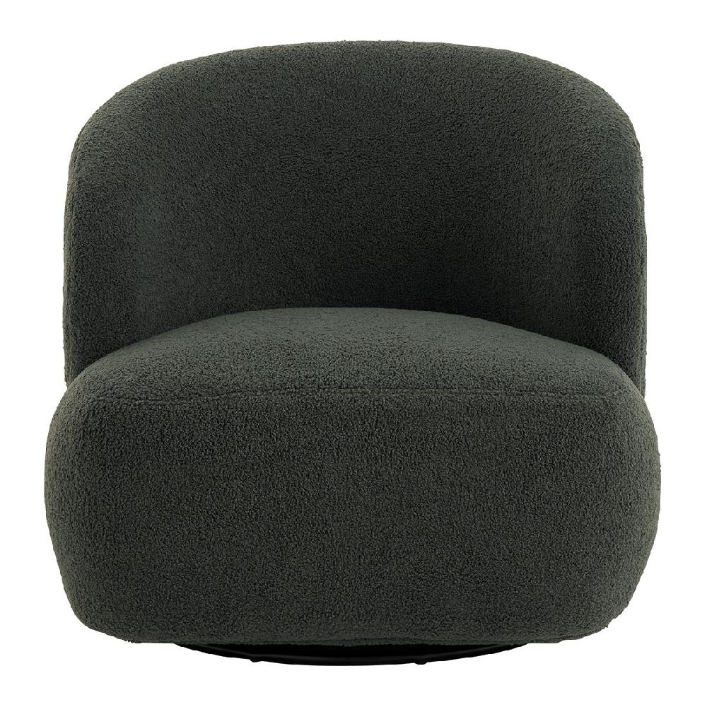 blanc d'ivoire Fauteuil tournant LISETTE en bouclette - Kaki