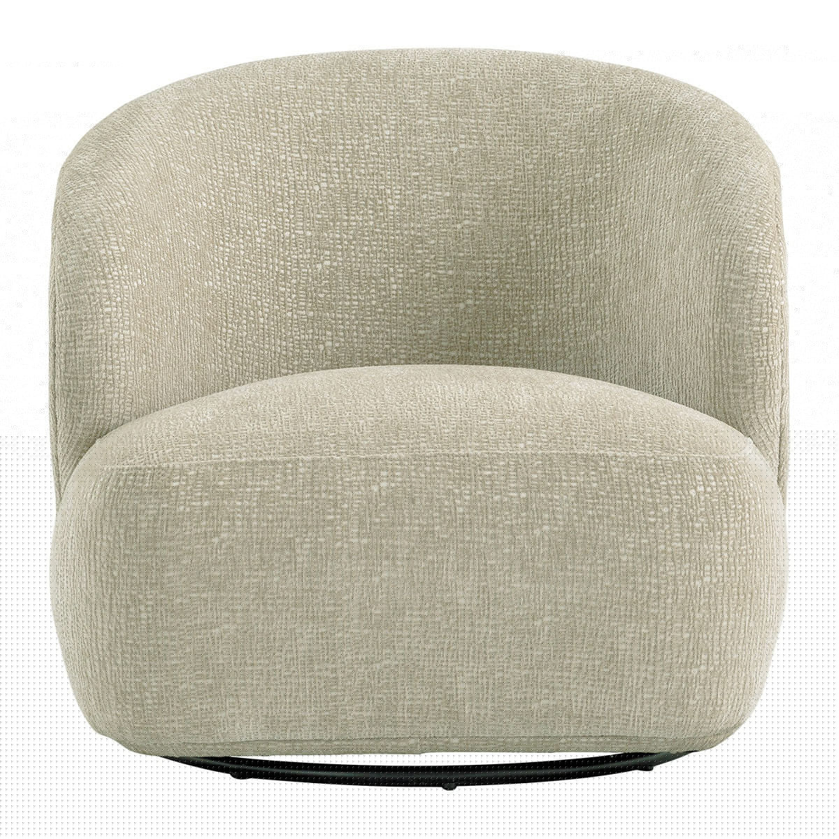 blanc d'ivoire Fauteuil tournant LISETTE en tissu jacquard de velours - Sable