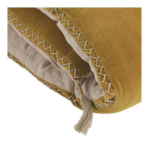 Blanc D'ivoire Futon MATTÉO En Velours De Coton Et Lin - 180 X 80 Cm - Safran