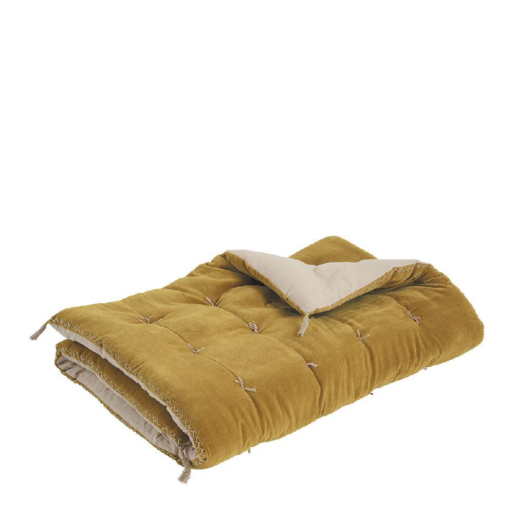 blanc d'ivoire Futon MATTÉO en velours de coton et lin - 180 x 80 cm - Safran