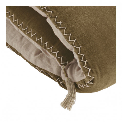 Blanc D'ivoire Futon MATTÉO En Velours De Coton Et Lin - 180 X 80 Cm - Taupe