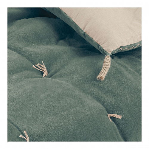 Blanc D'ivoire Futon MATTÉO En Velours De Coton Et Lin - 180 X 80 Cm - Céladon