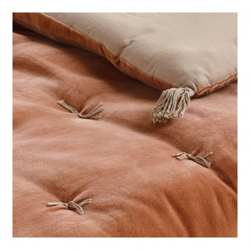 Blanc D'ivoire Futon MATTÉO En Velours De Coton Et Lin - 180 X 80 Cm - Blush