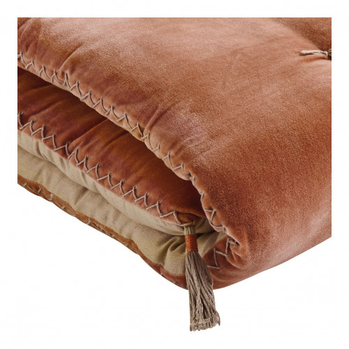 Blanc D'ivoire Futon MATTÉO En Velours De Coton Et Lin - 180 X 80 Cm - Blush