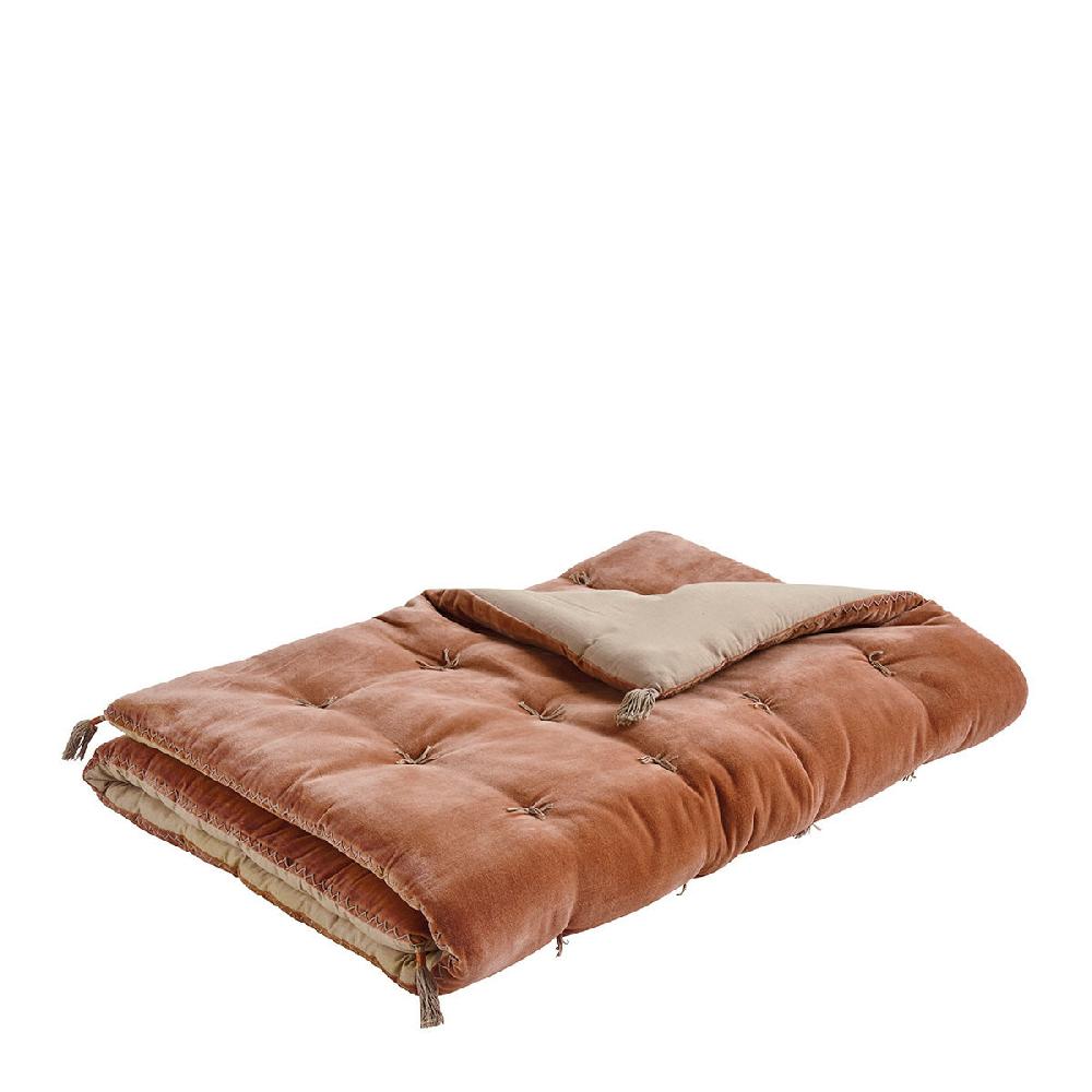 blanc d'ivoire Futon MATTÉO en velours de coton et lin - 180 x 80 cm - Blush