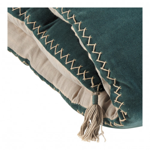 Blanc D'ivoire Futon MATTÉO En Velours De Coton Et Lin - 180 X 80 Cm - Pétrole