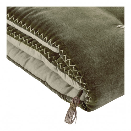 Blanc D'ivoire Futon MATTÉO En Velours De Coton Et Lin - 180 X 80 Cm - Kaki