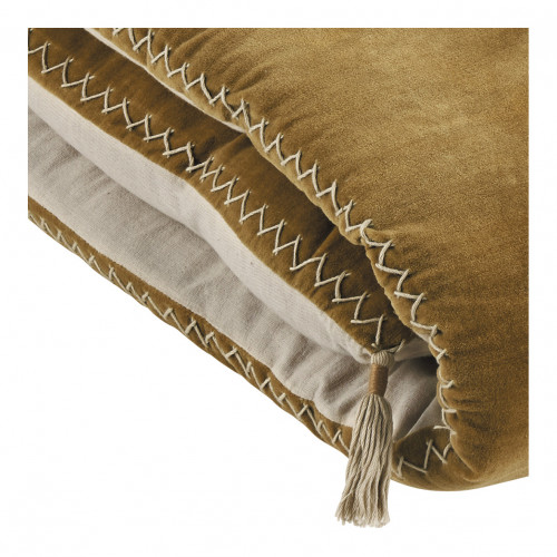 Blanc D'ivoire Futon MATTÉO En Velours De Coton Et Lin - 180 X 80 Cm - Bronze