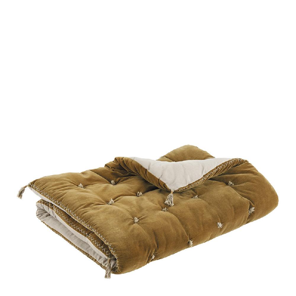 blanc d'ivoire Futon MATTÉO en velours de coton et lin - 180 x 80 cm - Bronze