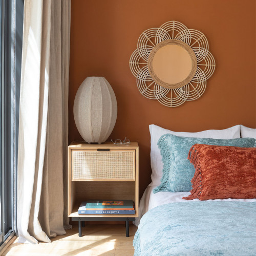 Blanc D'ivoire Futon PAULA En Velours Irisé - 180 X 80 Cm - Bleu Aqua