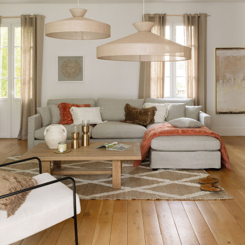 Blanc D'ivoire Futon PAULA En Velours Irisé - 180 X 80 Cm - Orange Brûlé