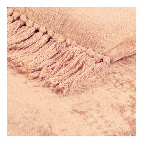 Blanc D'ivoire Futon PAULA En Velours Irisé - 180 X 80 Cm - Rose