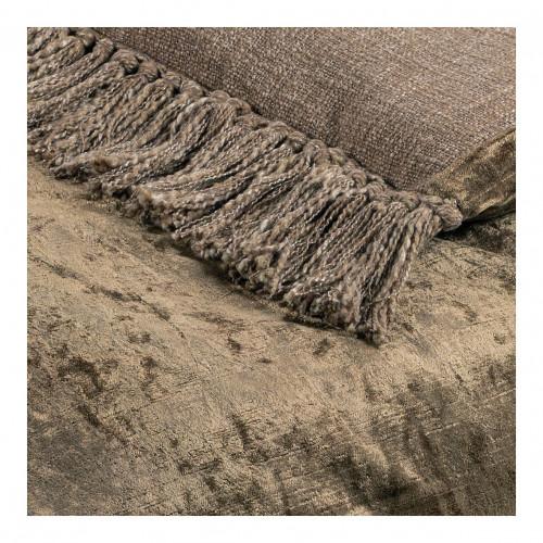 Blanc D'ivoire Futon PAULA En Velours Irisé - 180 X 80 Cm - Taupe