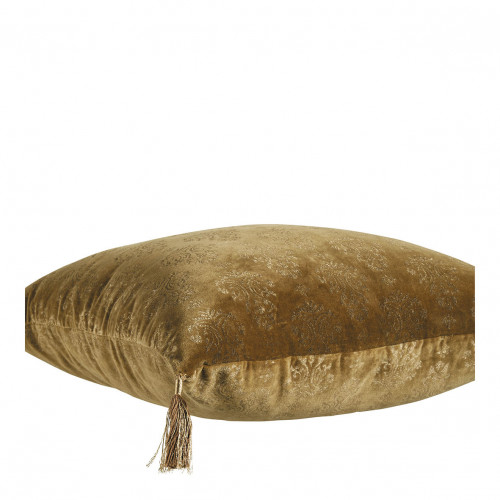Blanc D'ivoire Housse De Coussin AURORE En Velours - Bronze Et Doré - 50 X 50 Cm
