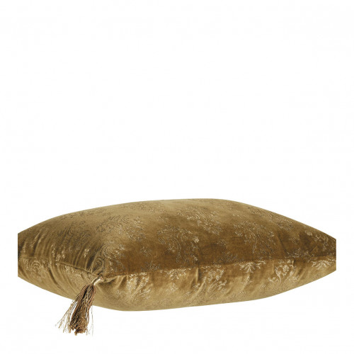 Blanc D'ivoire Housse De Coussin AURORE En Velours - Bronze Et Doré - 30 X 40 Cm