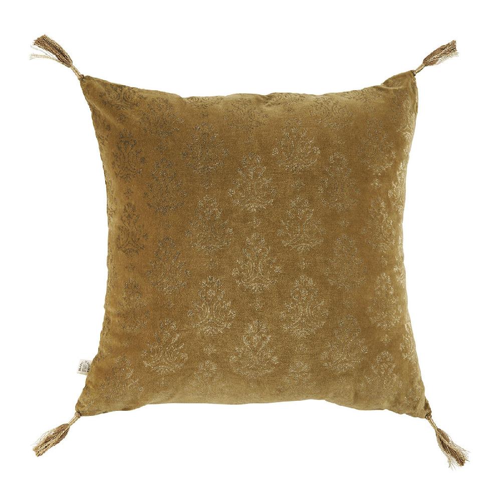 blanc d'ivoire Housse de coussin AURORE en velours - Bronze et doré - 50 x 50 cm