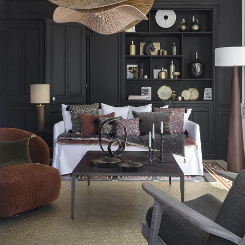 Blanc D'ivoire Housse De Coussin BAGHEERA - Bronze - 50 X 50 Cm