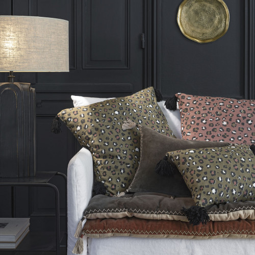 Blanc D'ivoire Housse De Coussin BAGHEERA - Bronze - 60 X 40 Cm