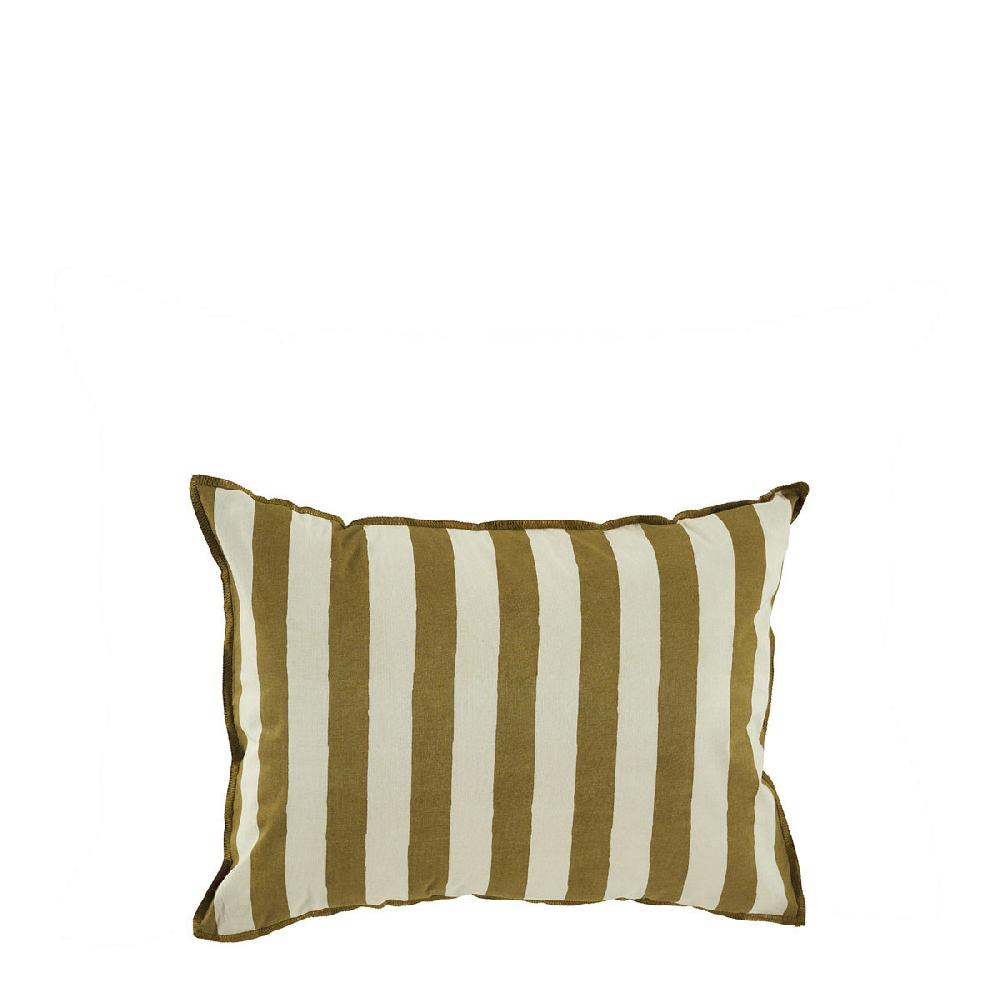 blanc d'ivoire Housse de coussin BAYADÈRE en coton - Crème et cumin - 40 x 30 cm