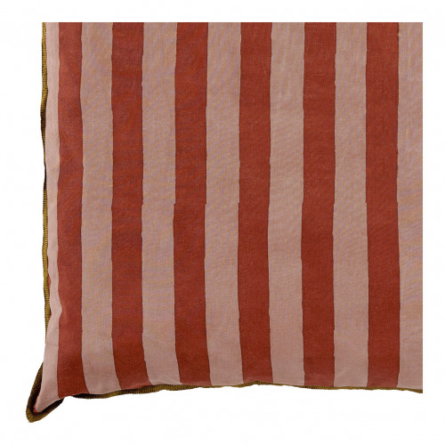 Blanc D'ivoire Housse De Coussin BAYADÈRE En Coton - Nude Et Rouge Brique - 60 X 40 Cm