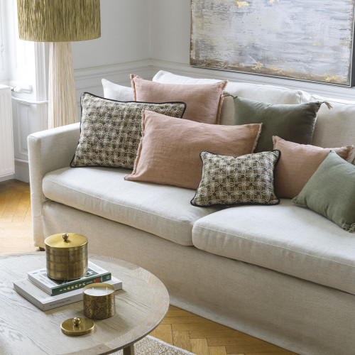 Blanc D'ivoire Housse De Coussin CHANDRA - Bronze - 50 X 50 Cm