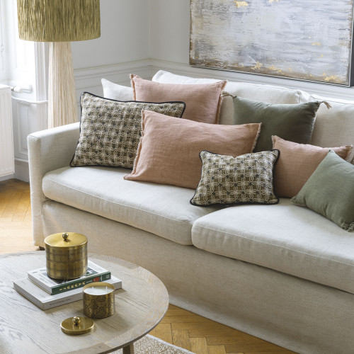 Blanc D'ivoire Housse De Coussin CHANDRA - Bronze - 60 X 40 Cm