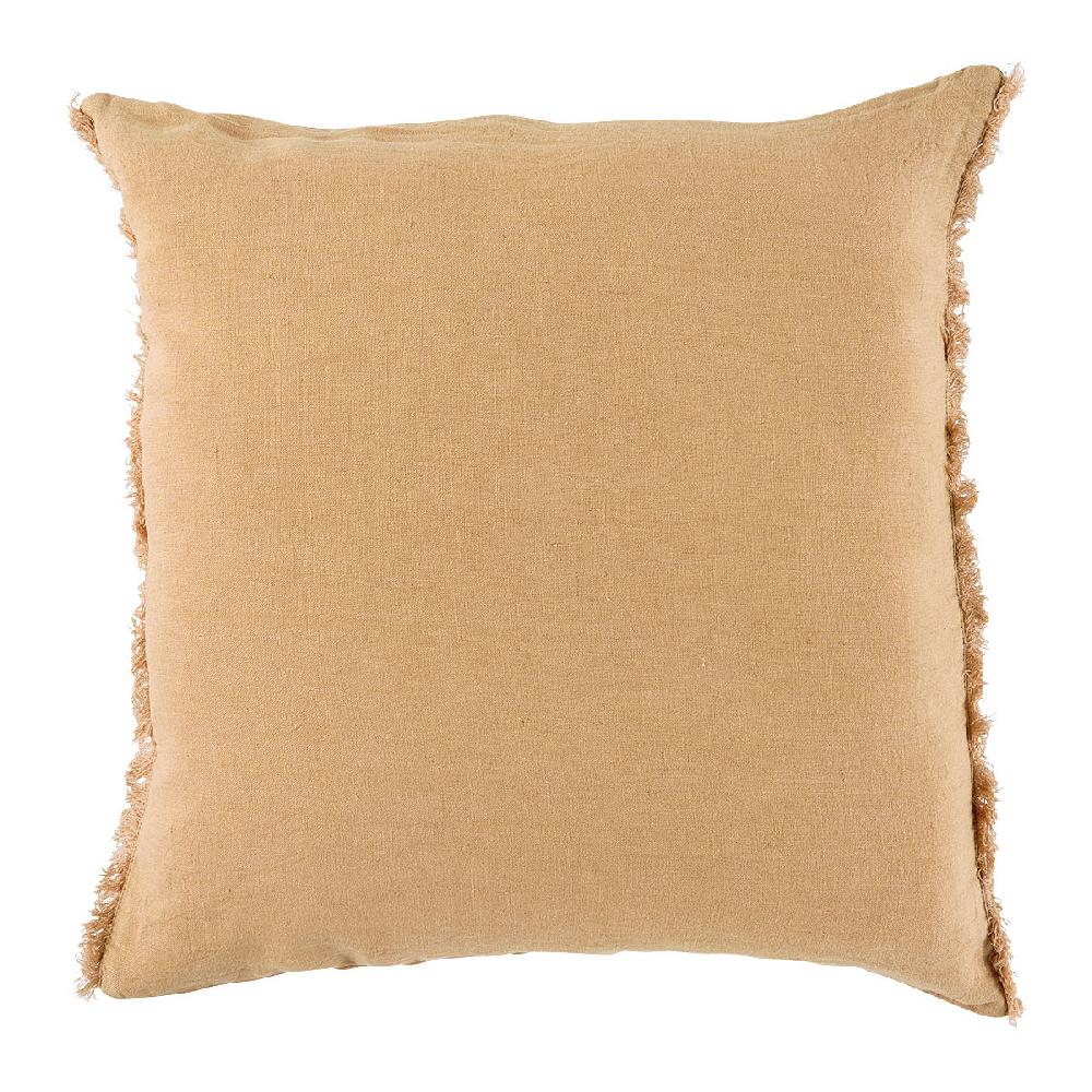 blanc d'ivoire Housse de coussin CHLOÉ en lin lavé - Abricot - 50 x 50 cm