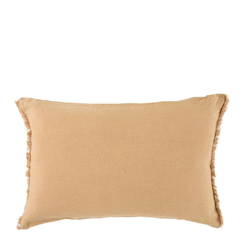 blanc d'ivoire Housse de coussin CHLOÉ en lin lavé - Abricot - 60 x 40 cm