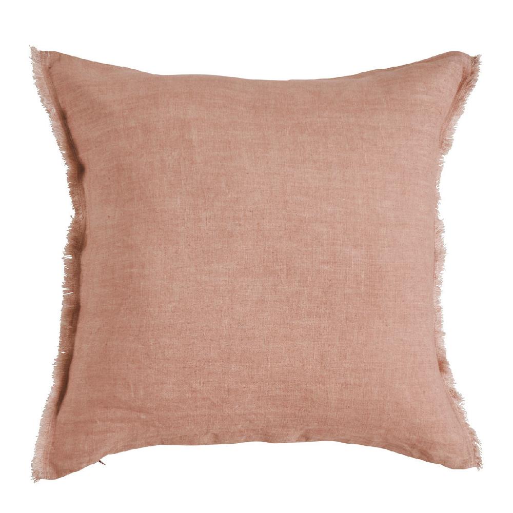 blanc d'ivoire Housse de coussin CHLOÉ en lin lavé - Blush - 50 x 50 cm