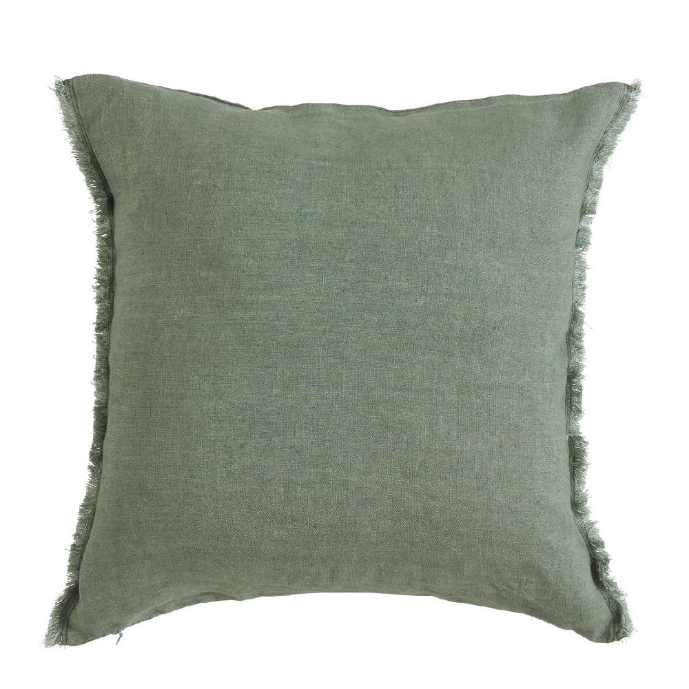 blanc d'ivoire Housse de coussin CHLOÉ en lin lavé - Céladon - 50 x 50 cm