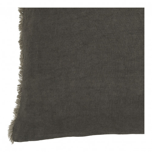 Blanc D'ivoire Housse De Coussin CHLOÉ En Lin Lavé - Gris Charbon - 50 X 50 Cm